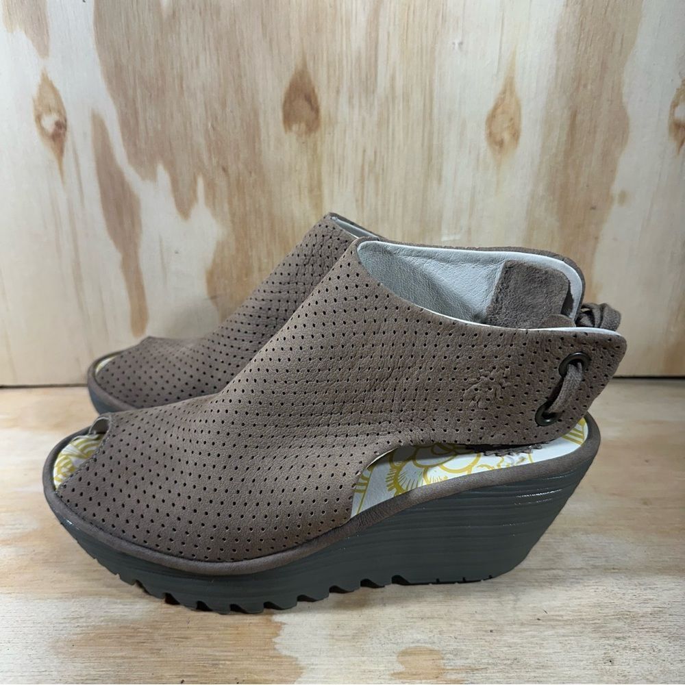Fly London Brown Wedge Sandals Women’s Size 6.5